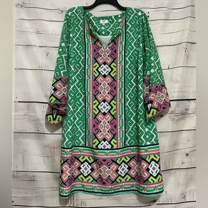 crown & ivy | Women's  Flare Sleeve Patterned Dress Size 18W